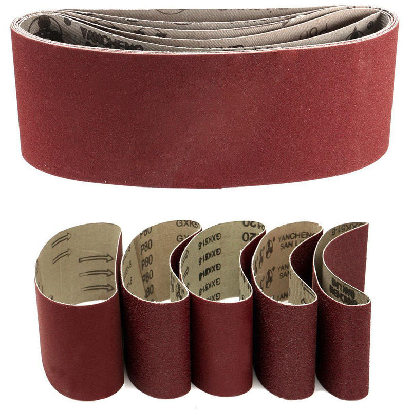 5 pcs Sanding Belts 75x457 Mm Mixed Grade 60 80 120 240 Grit Power Tool Sander Lot For Leather Metal Wood Grinding And Polishing