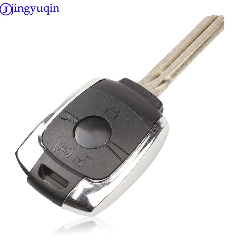 Jingyuqin 2 Knoppen Vervanging Remote Key Shell Case Fob Voor Ssangyong Actyon Kyron Rexton Korando Met Ongesneden Blad Autosleutels