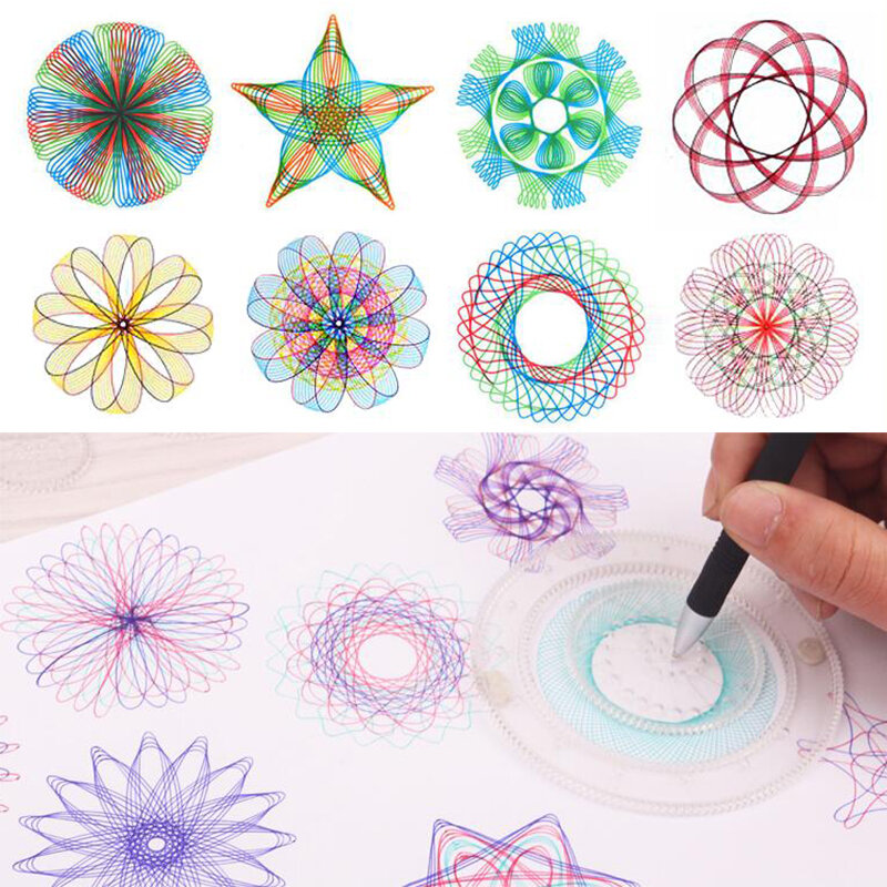 Funny Interlocking Gears Wheels Spirograph Drawing Toys Set Creative Educational Toy for Children Painting Drawing Accessories