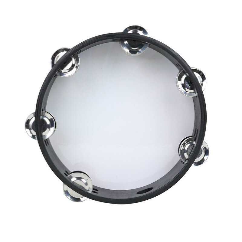 20.4cm Tambourine for Adults 8 Inch Handheld Drum Bell Metal Jingles Percussion Instruments