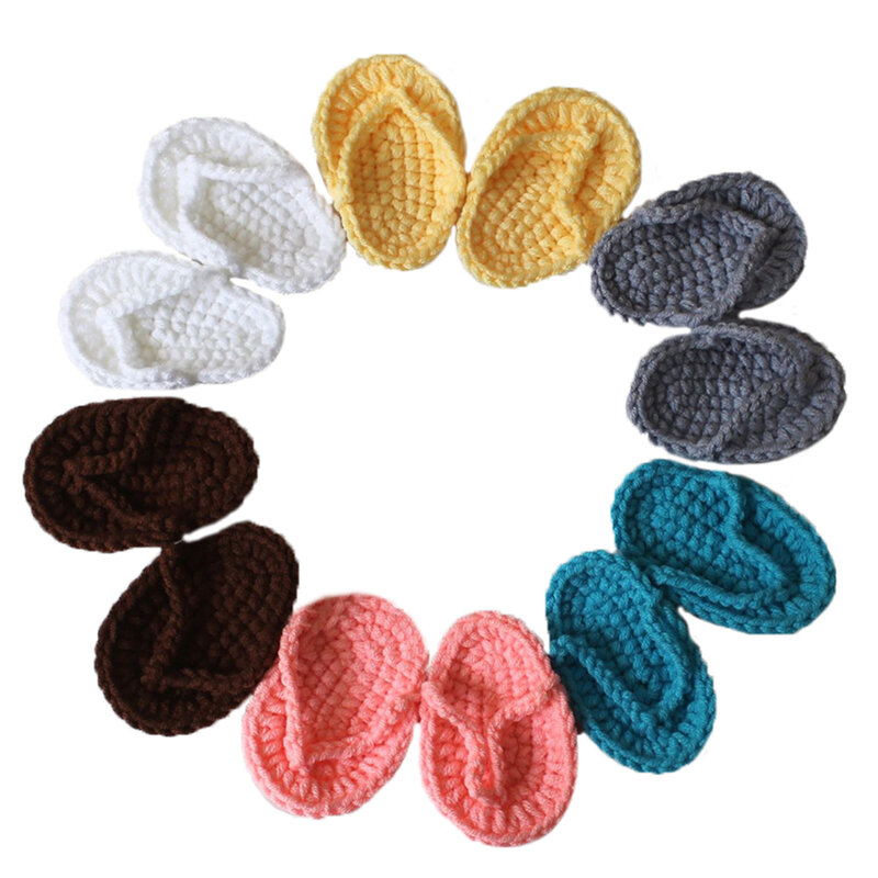 Newborn Photography Props Mini Hand Crochet Baby Slippers Baby Photo Props Shoes Accessories Studio Girl And Boy BabyPhoto Props