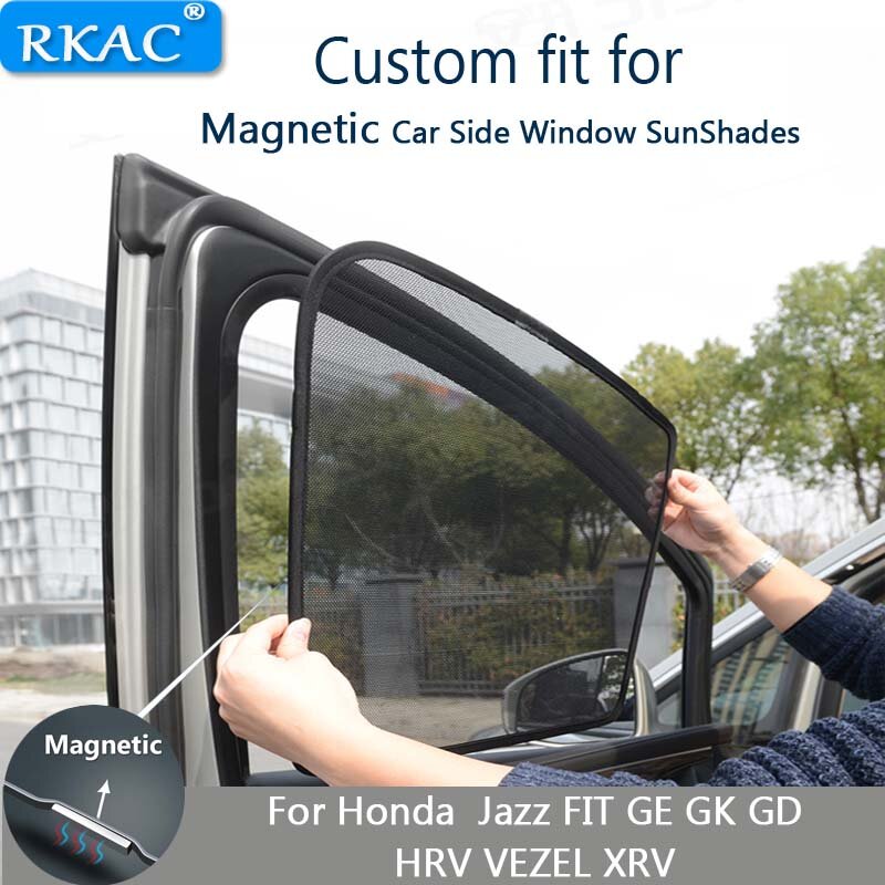 Janela lateral magnética do carro para crianças, cortina de carro, janelas laterais escudo viseira solar, Honda Jazz FIT GK GD HRV VEZEL XRV