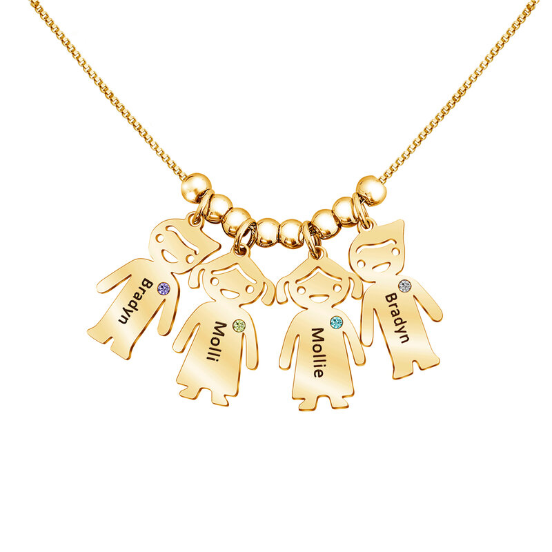 Индивидуальное ожерелье на день матери, ювелирные изделия, подарок с именами на заказ, ожерелье с камнем по месяцу рождения, милое Женское Ожерелье