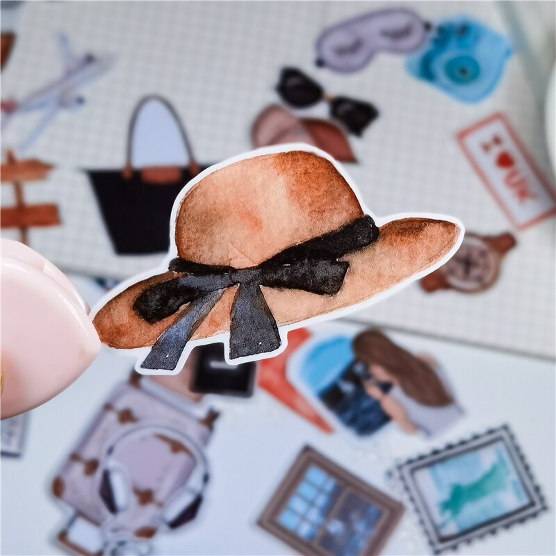 24pcs Cute Globe Airplane Travel Journey Stickers Diy Scrapbooking Photo Album Decorations Label Stickers School Office Supplies