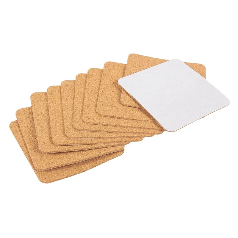 New Self-Adhesive Cork Coasters,Cork Mats Cork Backing Sheets for Coasters and DIY Crafts Supplies (50, Square)