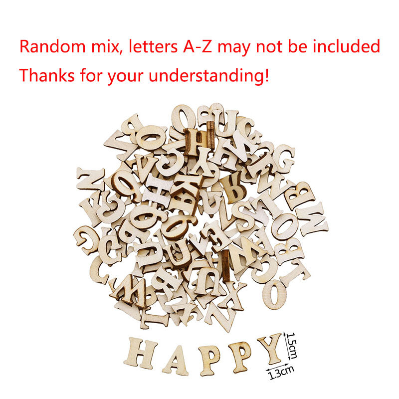 100 sztuk litery drewniany alfabet liczba ślub upiększeń Scrapbooking prezenty Cardmaking Craft DIY wystrój drewniany znak losowy Mix
