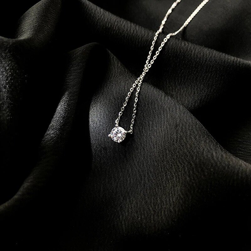 Trendy 925 Sterling Silber O-Kette Halskette 0,3 cm/0,4 cm/0,5 cm Zirkon Halskette Für Frauen geschenk Sommer Mode Schmuck NK033
