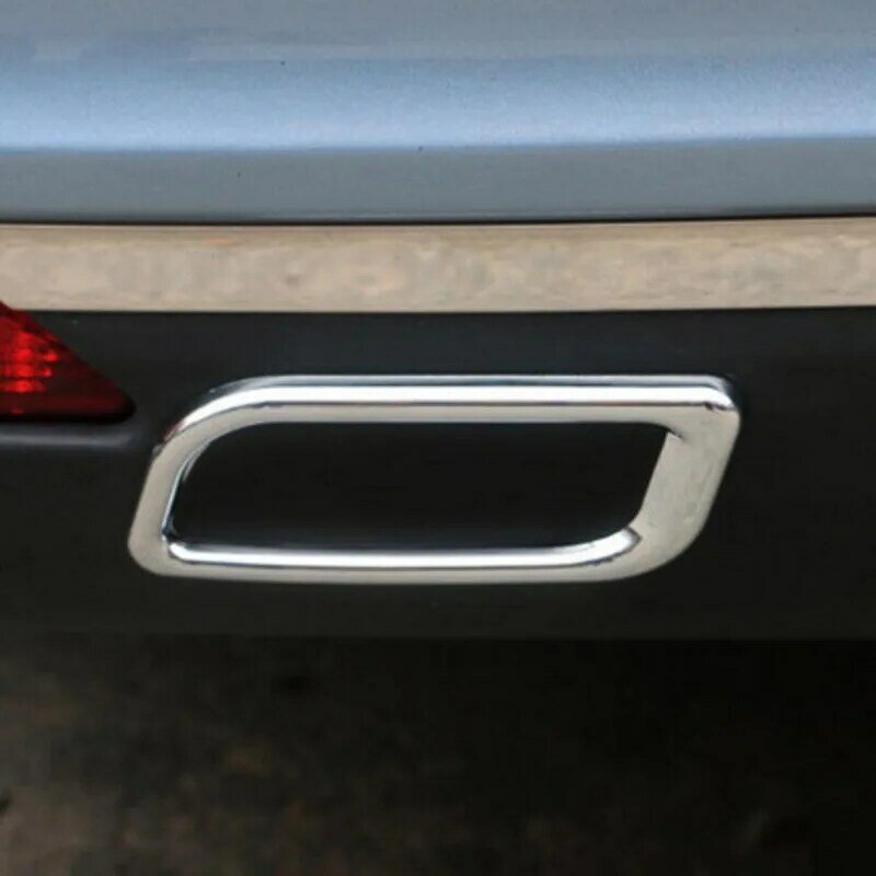2 Pcs DIY Car Styling ABS chrome rear bumper decoration exhaust pipe tail throat Stickers For Citroen C4 C5 Elysee Accessories