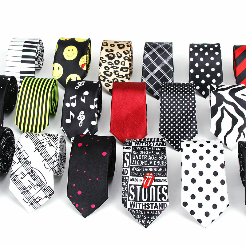 Corbata delgada de estilo de moda para hombre, corbata negra a rayas de puntos de garabatos ajustados, corbata a cuadros de diseñador, corbata Formal de fiesta Casu