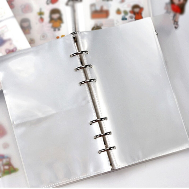 10Pcs A5 A6 Transparan File Pemegang Notebook 6 Lubang Daun Longgar Kantong DIY Tas Dokumen Binder Cincin PVC Penyimpanan mengikat Folder
