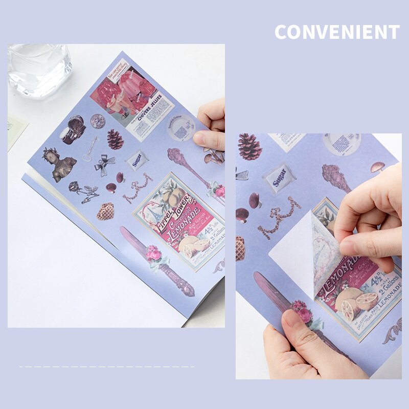 RosyPosy 20 Page Paper Stickers Set INS Retro Cute Style Cartoon Basic Decoration Sticker Post for Diary Album Phone Gift A6786