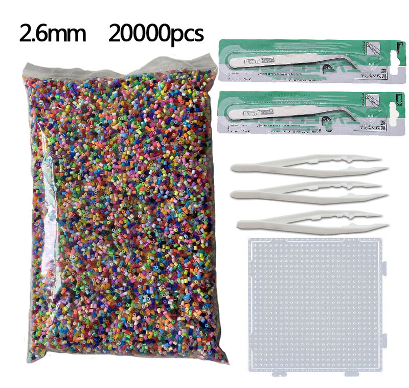 Perles à repasser Hama 20000mm, 2.6 pièces, 1 modèle + 1 papier à repasser + 5 pincettes, Puzzle 3d, éducatif pour enfants