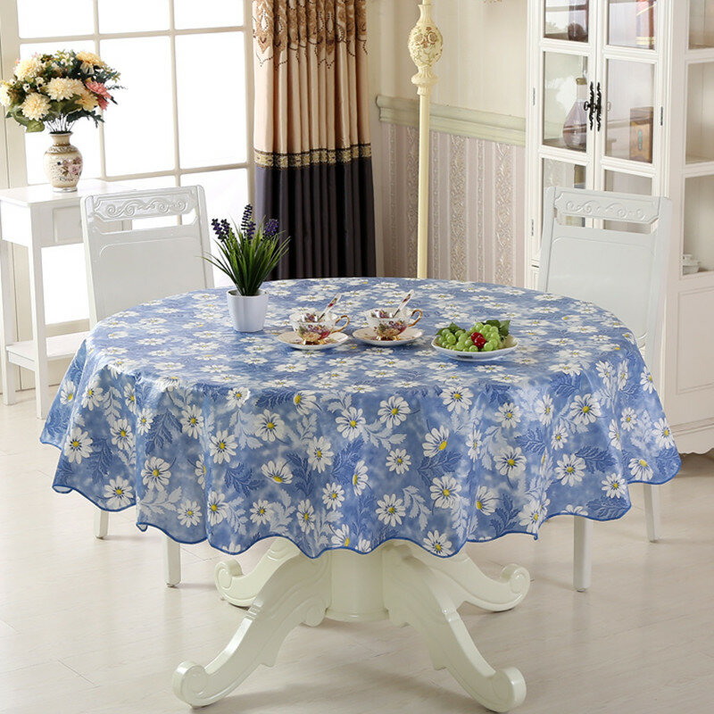 Home PVC Table cover Waterproof Table cloth Birthday Party Kitchen Oilcloth For Christmas Tablecloth Round kerst tafelkleed E047