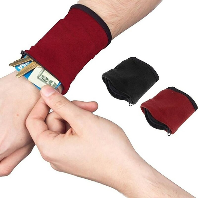 Men Women Wrist Wallet Band Zipper Running Travel Gym Cycling Safe Coin Purse Change Sport Bag