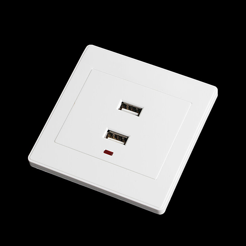 Dual USB Wall Charger AC/DC ปลั๊กอะแดปเตอร์ Outlet Plate Panel