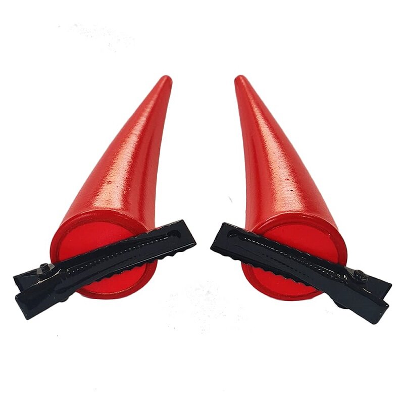 2 pz/set motosega uomo Power Horn Shaped Hairpin Evil Demon Red Hair Ornaments Power Cosplay puntelli altezza 8cm clip casuali colore