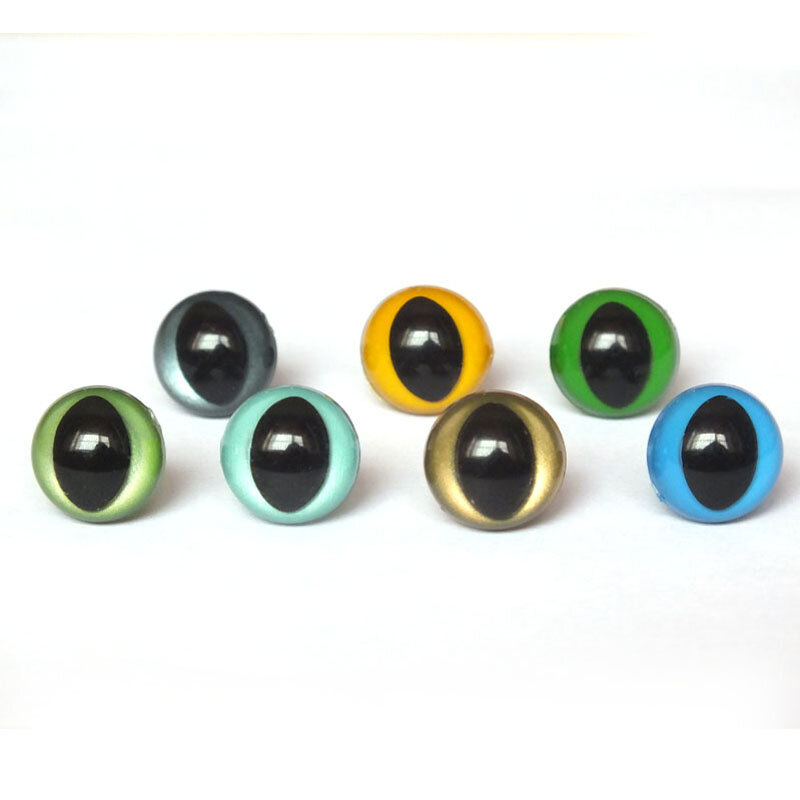 Ojos de Seguridad de 12mm/ojos de gato de plástico con arandela, accesorios hechos a mano para muñeca de oso, fabricación de marionetas de animales