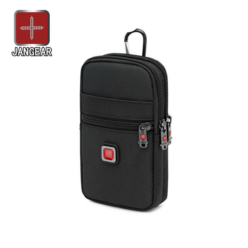 JANGEAR Men's Mobile Phone Pockets Small Shoulder Bag 6 Inch -7 Inch Mobile Phone Bag Multi-Function Wear Belt Vertical Backpack