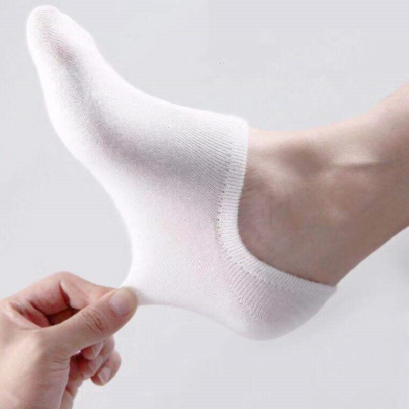 Calcetines invisibles de algodón para hombre, calcetín de silicona suave y transpirable, antideslizante, sólido, absorbente de sudor, novedad de verano, 5 pares por lote