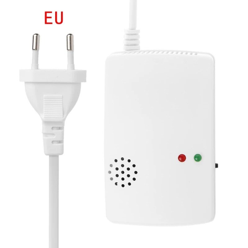 EU Plug.Sensor High Sensitive Combustible Gas Alarm  Standalone Detector with Sound Alarm for LPG LNG Coal Natural Gas Leak