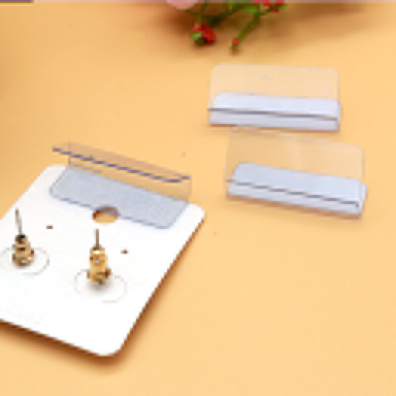 Adaptador de labio adhesivo o colgador para exhibición de tarjetas de pendientes, 100 unidades, 2,5x3cm