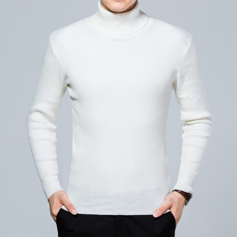 MRMT 2024 nowy jesienno-zimowy męski sweter z golfem w jednolitym kolorowa wełna z długim sweter z rękawami do męskiego swetra