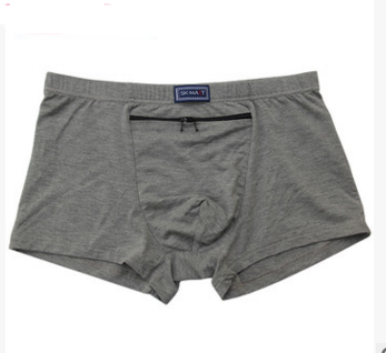 Dropshipping Men's anti-theft underwear  big pockets Boxer  four quarter anti-theft briefs , single zippers Panties