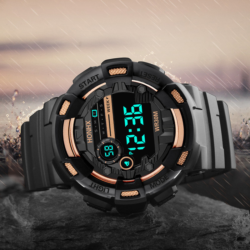 Men's Sports Digital Watches Chronograph Waterproof Stainless Business Wristwatch Male Clock Electronic Military Wrist Watch Men