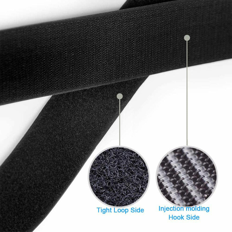 Cinta de tela de nailon no adhesiva para coser, cintas de cierre de gancho y bucle, 12 metros