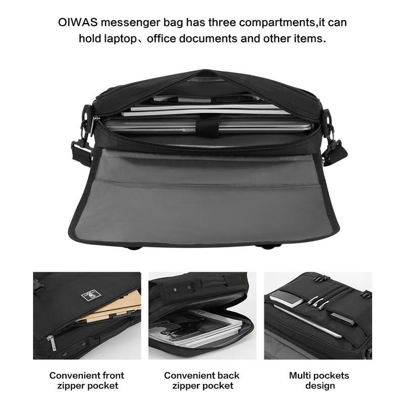 Oiwas-Bolso cruzado multifunción para ordenador portátil para hombre, bandolera de hombro, bolso de viaje impermeable, buena calidad