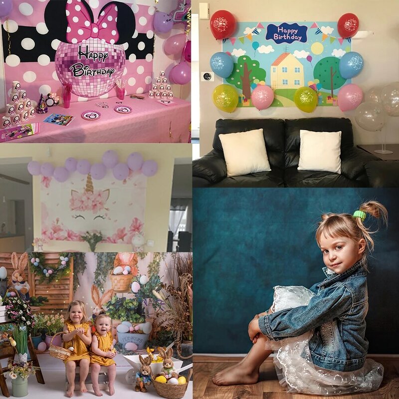 Toile de fond Disney CAN O & Stitch pour enfants, fête d'anniversaire, décoration photo, fond de fleurs d'océan, accessoire de douche pour bébé, bannière de photographie
