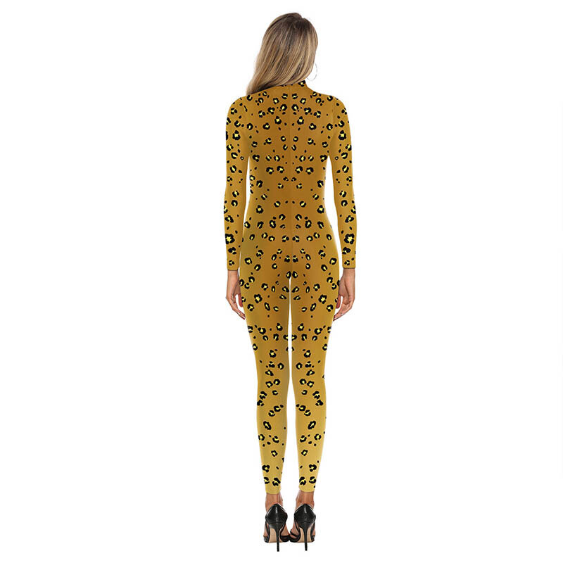 Combinaison de soirée élégante et Sexy pour femmes, tenue de grande taille avec fermeture éclair et motif léopard, nouvelle collection 2020