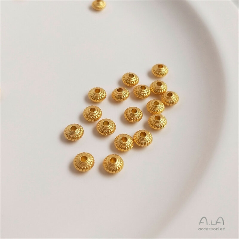 Sub-golden sand oro muto color oro lanterna perlina perlina fatto a mano fai da te primo braccialetto gioielli collana accessori perline sciolte