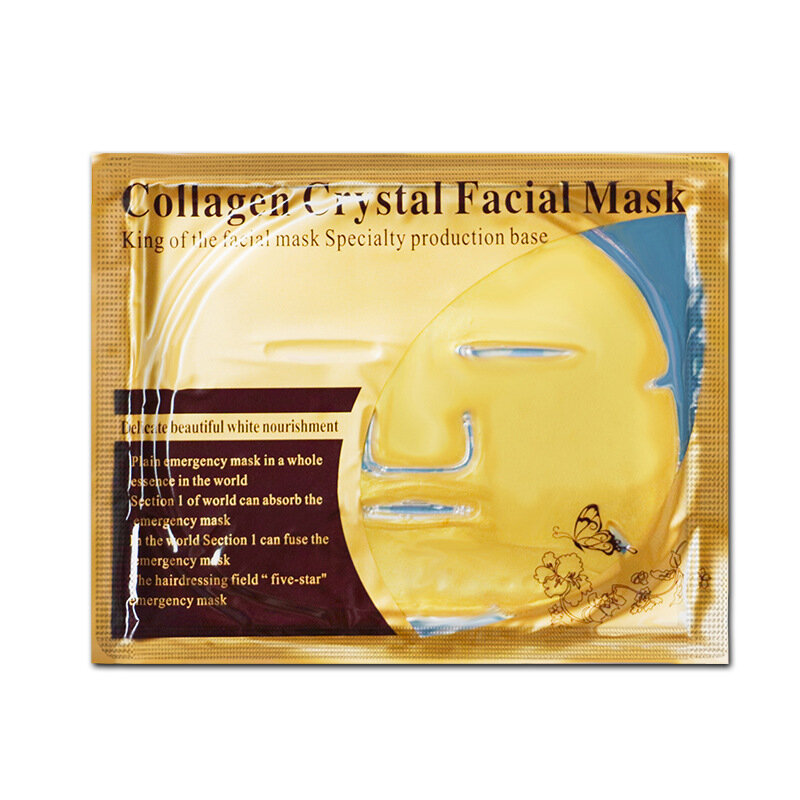 3/5Pcs Skin Care หน้ากากใบหน้าคอลลาเจน Gold หน้ากาก Brightening Moisturizing Crystal Facial Mask หน้ากาก