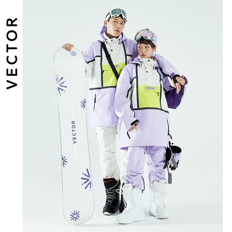 Ropa de esquí de VECTOR para mujer, suéter con capucha, ropa de esquí de tendencia reflectante, calidez engrosada y equipo de esquí impermeable, traje de esquí para mujer