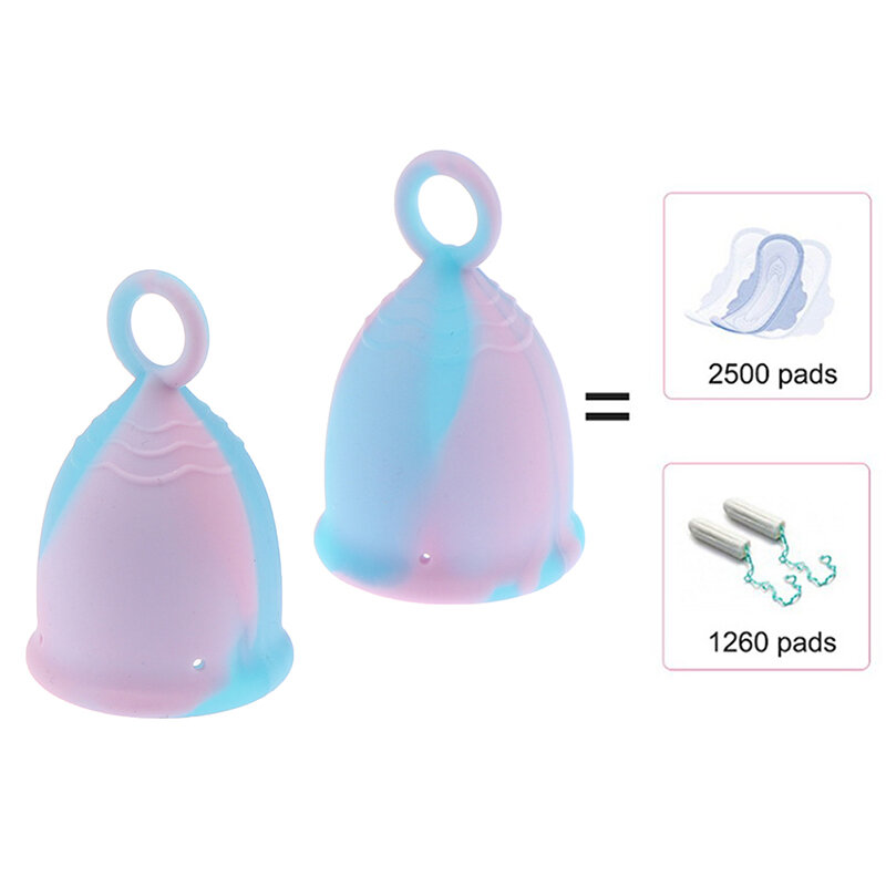 Copa Menstrual de silicona de grado médico para mujer, higiene femenina, reutilizable, 3 piezas
