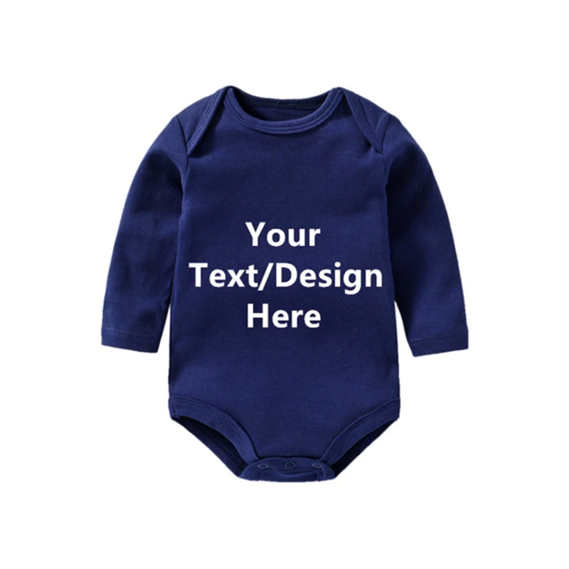 Kustom Bayi Bodysuit Personalisasi dengan Teks Anda Unisex Bayi Pakaian Hadiah Kehamilan Pengumuman Lengan Panjang Bodysuit