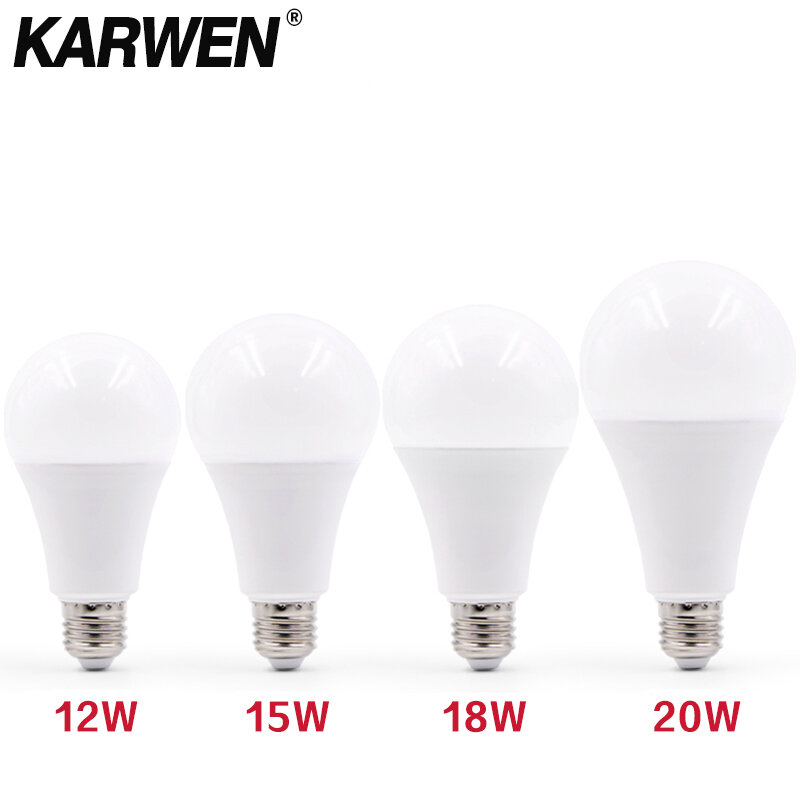 Ampoule LED haute luminosité, lampes intelligentes IC, ampoules LED E14, 3W, 6W, 9W, 12W, 15W, 18W, 20W, 220V-240V
