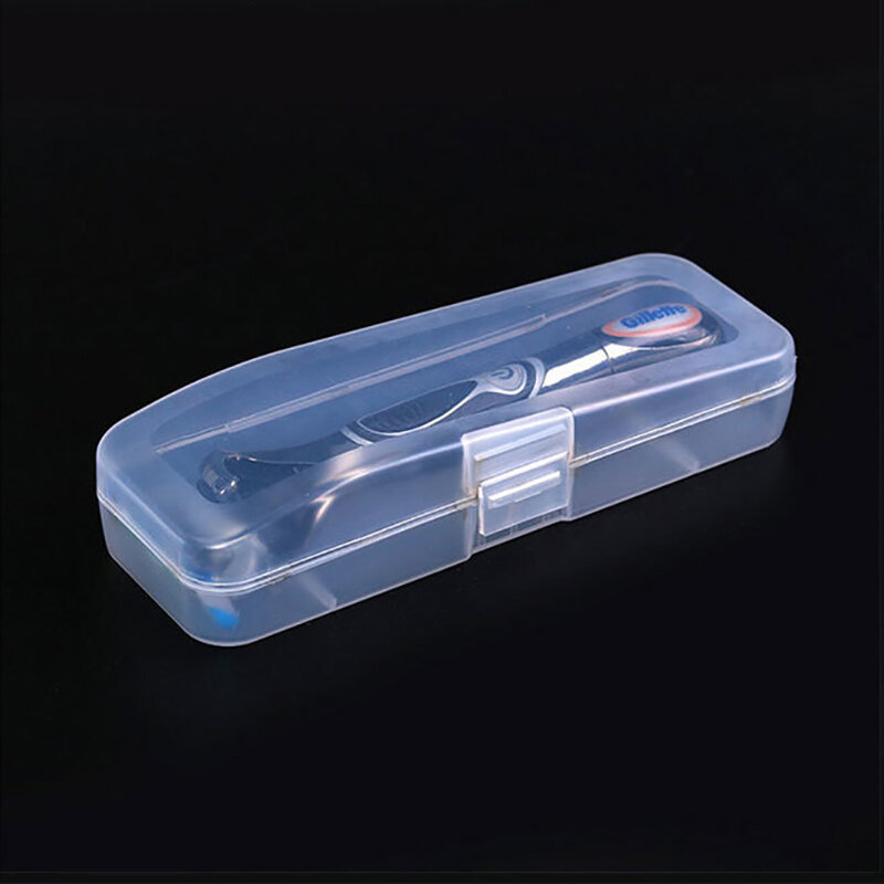 Scatola porta coltelli trasparente scatola porta rasoio scatola da viaggio in plastica scatola da imballaggio per rasoio per hotel scatola in plastica in materiale PP