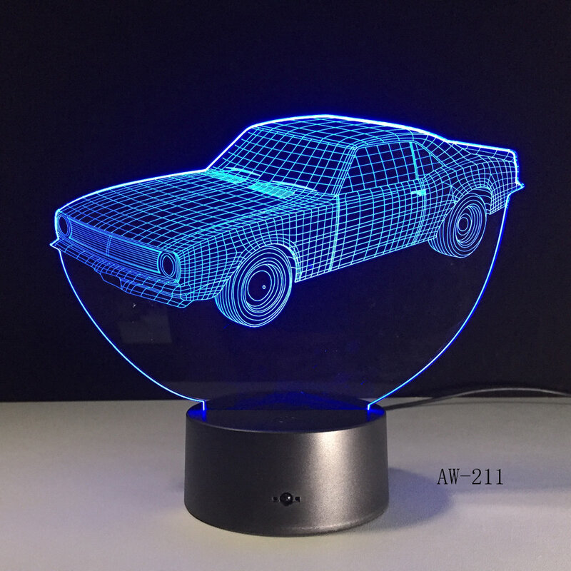 7 لون تغيير إضاءة زينة تركيبات 3 LED شكل سيارة ضوء USB lumarias سيارة النمذجة ليلة ضوء الاطفال النوم لمبة مكتب 211