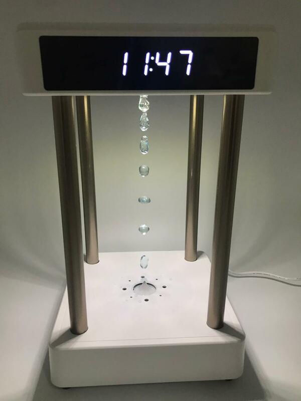 Anti-gravity time hourglass water drop backflow negative ion air purifier in addition to formaldehyde with atmosphere lamp