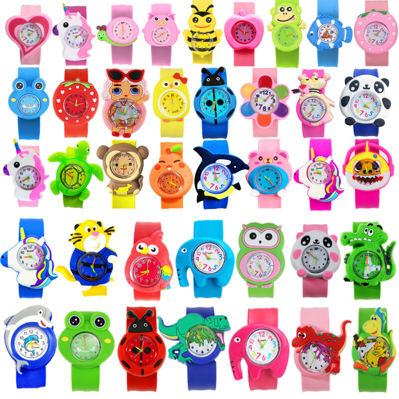 Relojes de pulsera para niños con dibujos animados en 3D, relojes de cuarzo para niñas, regalos para niños, 49 estilos de juguetes, reloj para bebés