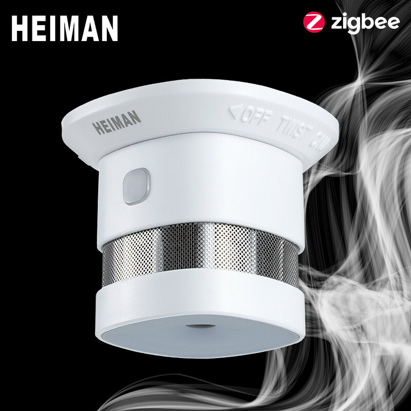 Heiman-Smartphzigbee 3.0火災警報器,高感度煙探知器,スマートホームシステム,2.4ghz,送料無料