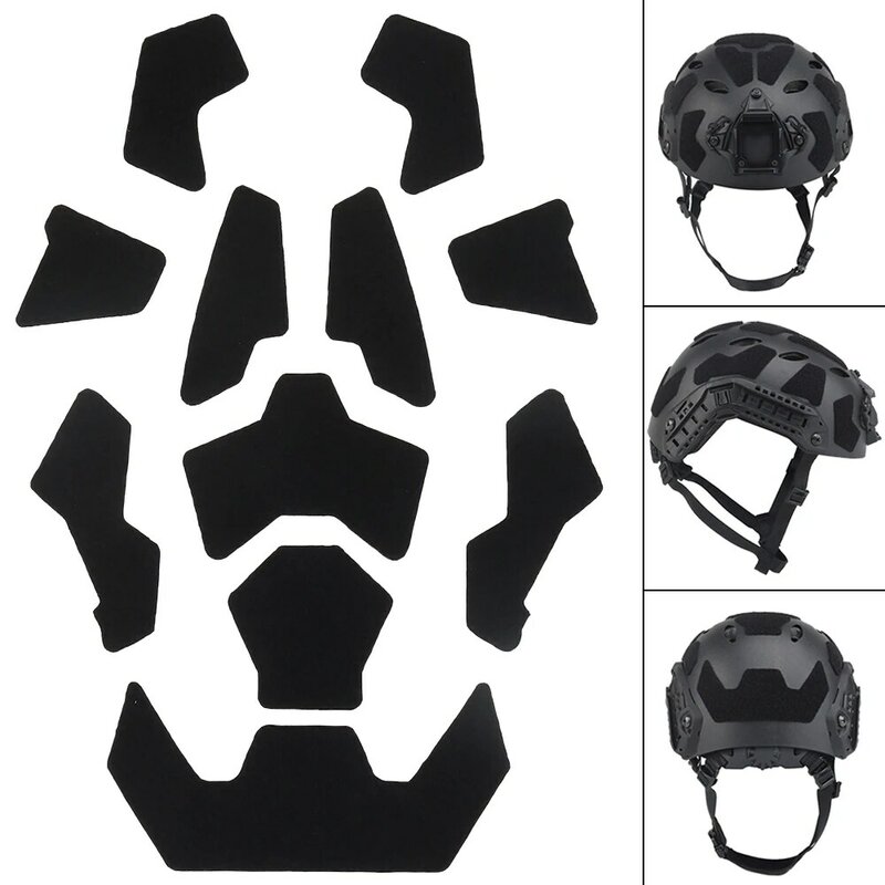 Parches tácticos para casco, 11 piezas, gancho, cinta, cubierta, accesorios adhesivos, se adapta a todos los cascos rápidos