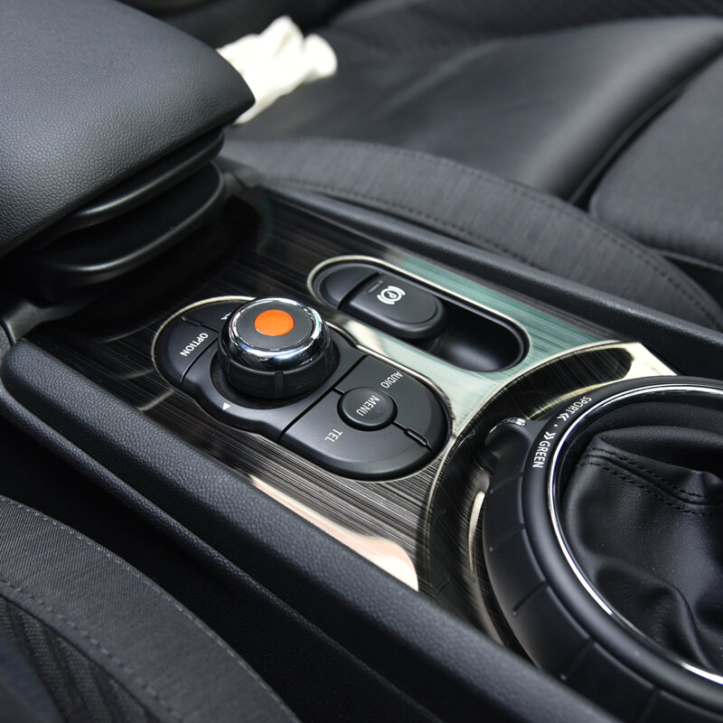 BMWミニコーパー用の装飾ステッカー,車のギアシフトパネルカバー,2個