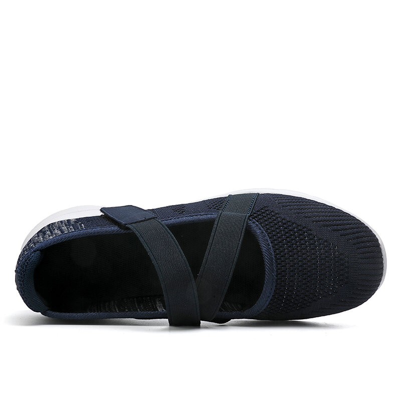 STS damskie obuwie damskie mieszkania Sneaker płytkie obuwie damskie siatkowe oddychające Plus Size Ultra lekkie buty na rzep