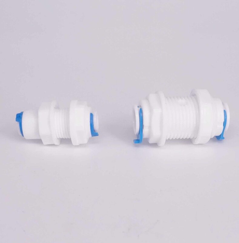 Fit for 1/4" 3/8" OD Tube  Bulkhead Thread 3/8" 1/2" BSP With Nut Connector Fitting Aquarium Reverse Osmosis RO Water dispenser