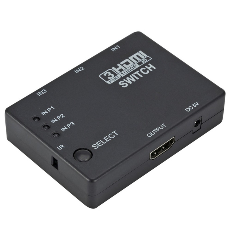 PzzPss HDMI przełącznik 3 w 1 na zewnątrz 3 porty skrzynia rozdzielacza Auto przełącznik 1080p HD 1.4 z pilotem do telewizora HDTV XBOX360 DVD żarówka jak