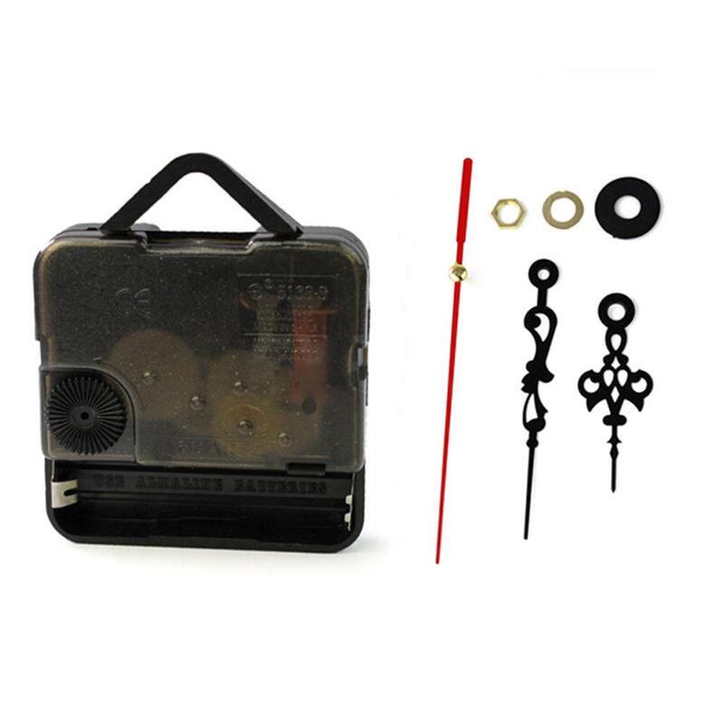 Reloj de pared silencioso con movimiento de aguja de cuarzo, Kit de reparación de piezas de repuesto, mecanismo de reloj, negro y rojo, DIY, 1 Juego