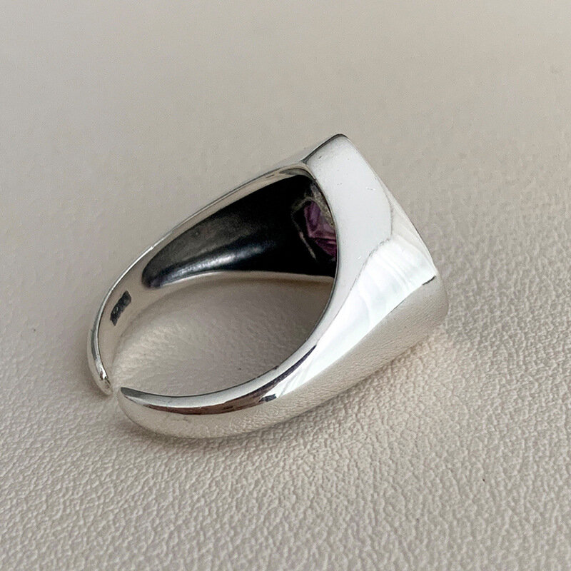925 prata esterlina amor coração zircon anel de noivado criativo simples geométrica artesanal festa jóias presentes para mulher